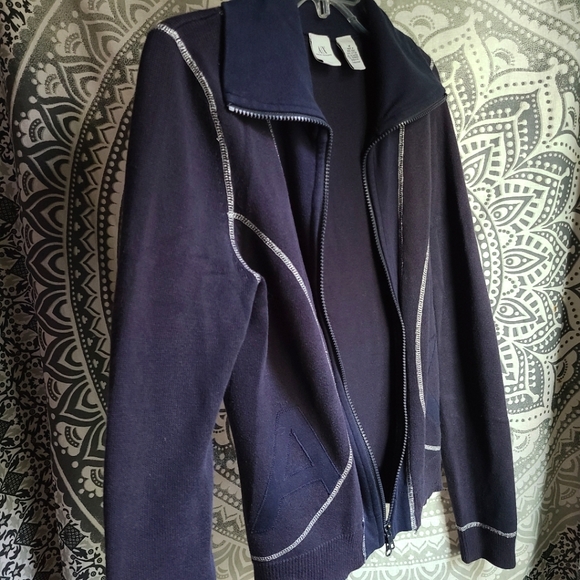 A/X Armani Exchange, Glitter Seams Zip Up Sweater - Picture 10 of 10